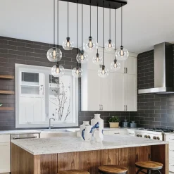 Straluma Grote hanglamp zwart 11- lichts multipendel helder glas><noscript><img width=