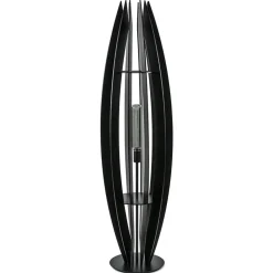 Straluma Grote houten vloerlamp mat zwart> Vloerlampen|Botanische Verlichting