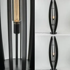 Straluma Grote houten vloerlamp mat zwart><noscript><img width=