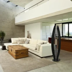 Straluma Grote houten vloerlamp mat zwart><noscript><img width=