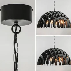 Straluma Grote koepel hanglamp Dome mat zwart metaal><noscript><img width=