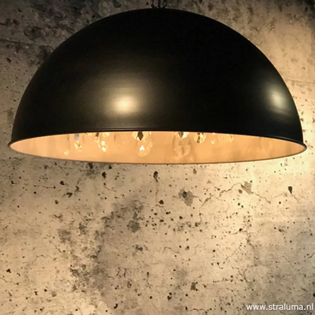 Straluma Grote koepel hanglamp met kristal Ø90 cm> Eettafellampen|Slaapkamerlampen