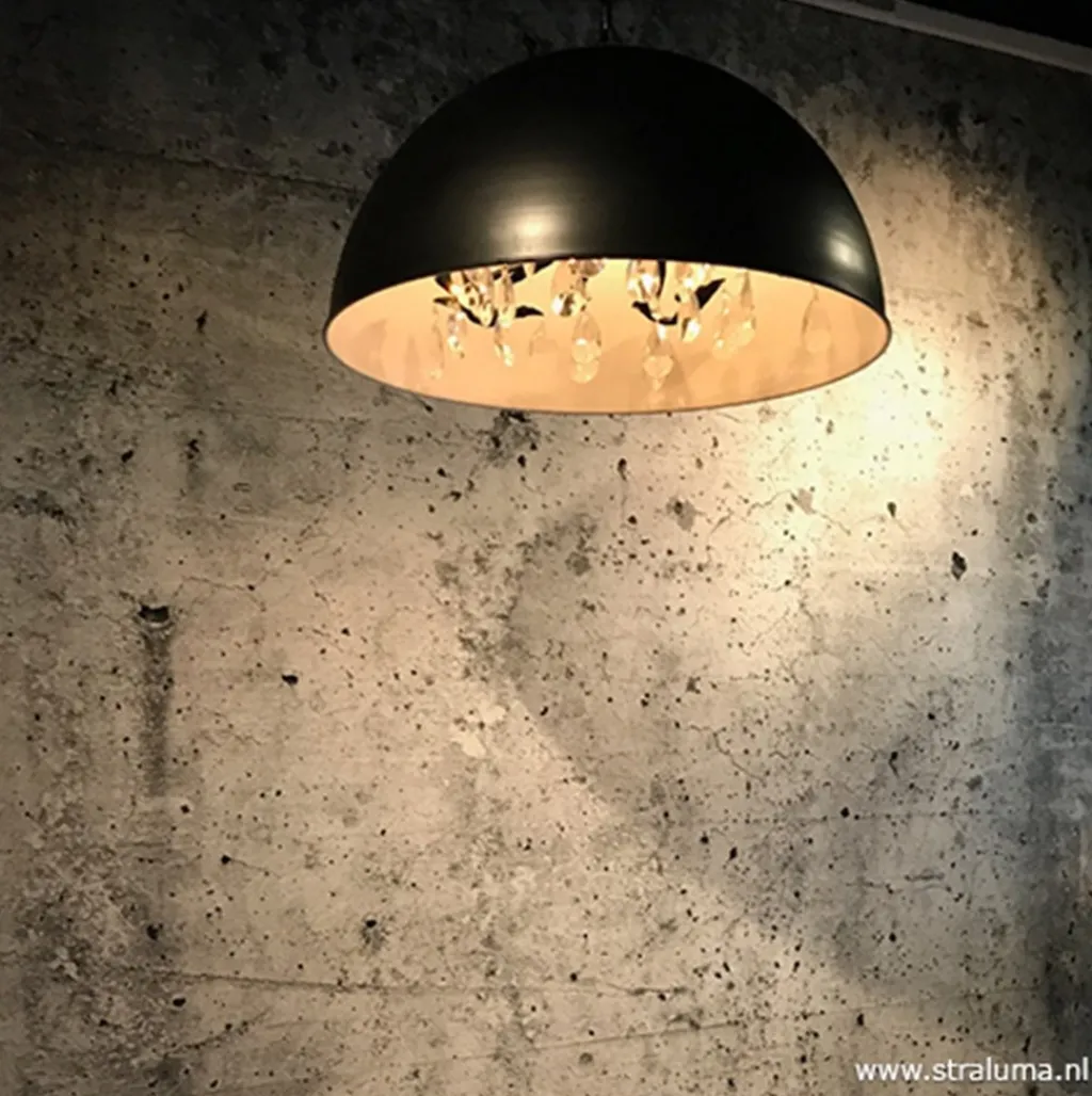 Straluma Grote koepel hanglamp met kristal Ø90 cm> Eettafellampen|Slaapkamerlampen