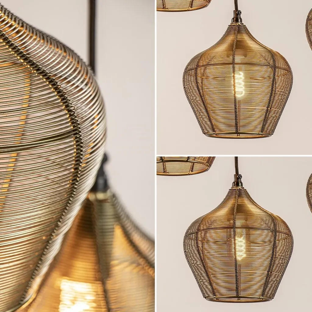 Straluma Grote landelijke hanglamp 10-lichts antiek brons Alvaro> Eettafellampen|Light and Living