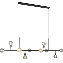 Straluma Grote 10-lichts eettafelhanglamp zwart exclusief lichtbronnen> Eettafellampen|Keukenverlichting