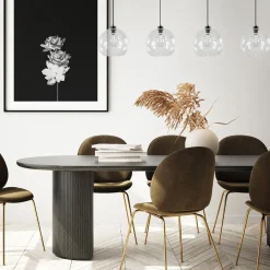 Straluma Grote 4-lichts hanglamp zwart met helder glazen bollen><noscript><img width=