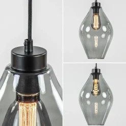 Straluma Grote 8-lichts multipendel hanglamp smoke glas ruit><noscript><img width=