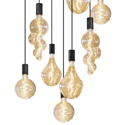 Straluma Grote 12-lichts videlamp mat zwart met zwarte pendels><noscript><img width=