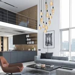 Straluma Grote 12-lichts videlamp mat zwart met zwarte pendels><noscript><img width=