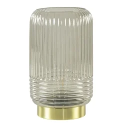 Straluma Grote Lipa tafellamp batterijen warm licht grijs ribbel glas> Tafellampen|Light and Living