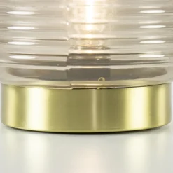 Straluma Grote Lipa tafellamp batterijen warm licht grijs ribbel glas><noscript><img width=