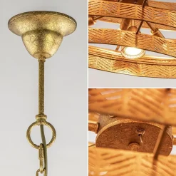 Straluma Grote metalen hanglamp ovaal brons><noscript><img width=