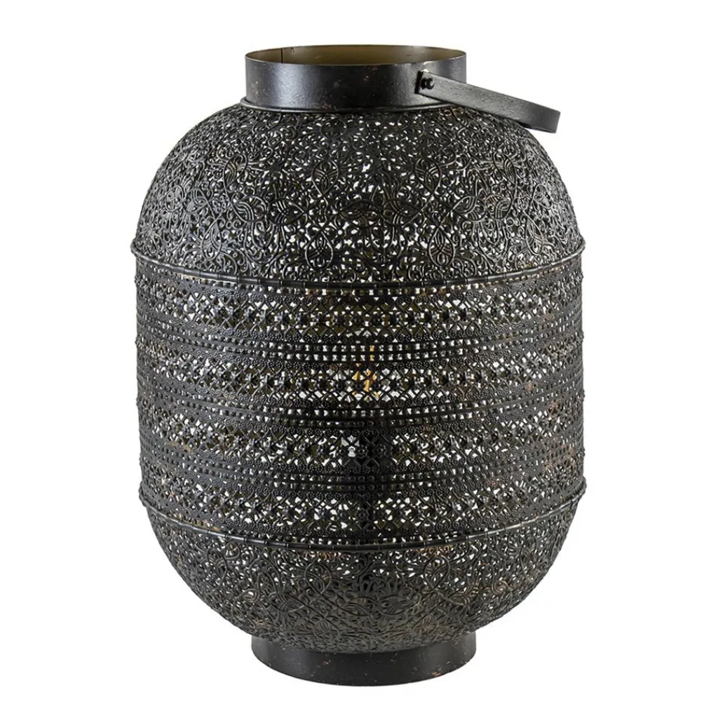 Straluma Grote Oosterse tafellamp lantaarn donker bruin> Woonkamerlampen|Slaapkamerlampen