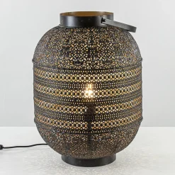 Straluma Grote Oosterse tafellamp lantaarn donker bruin> Woonkamerlampen|Slaapkamerlampen