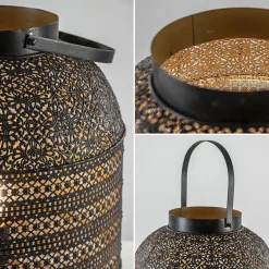 Straluma Grote Oosterse tafellamp lantaarn donker bruin><noscript><img width=