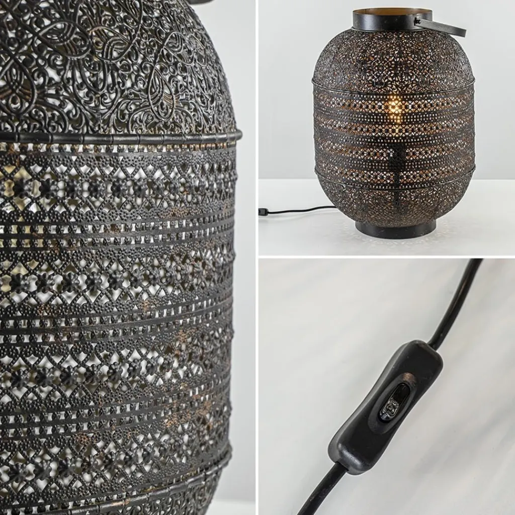 Straluma Grote Oosterse tafellamp lantaarn donker bruin> Woonkamerlampen|Slaapkamerlampen