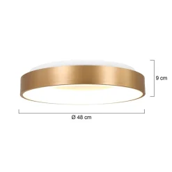 Straluma Grote plafondlamp goud 48 cm inclusief LED><noscript><img width=
