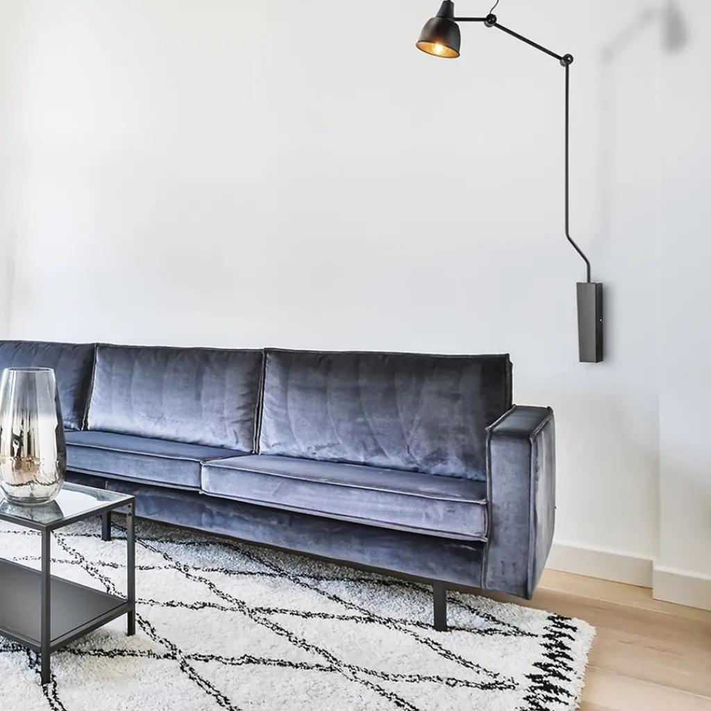 Straluma Grote retro wandlamp met zwarte kap verstelbaar> Wandlampen|Industriële Verlichting