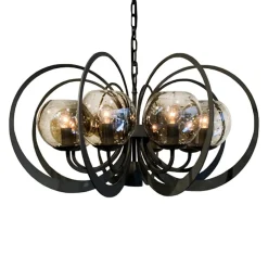 Straluma Grote ronde hanglamp metaal met smoke glas en spot> Eetkamerverlichting|Hanglampen