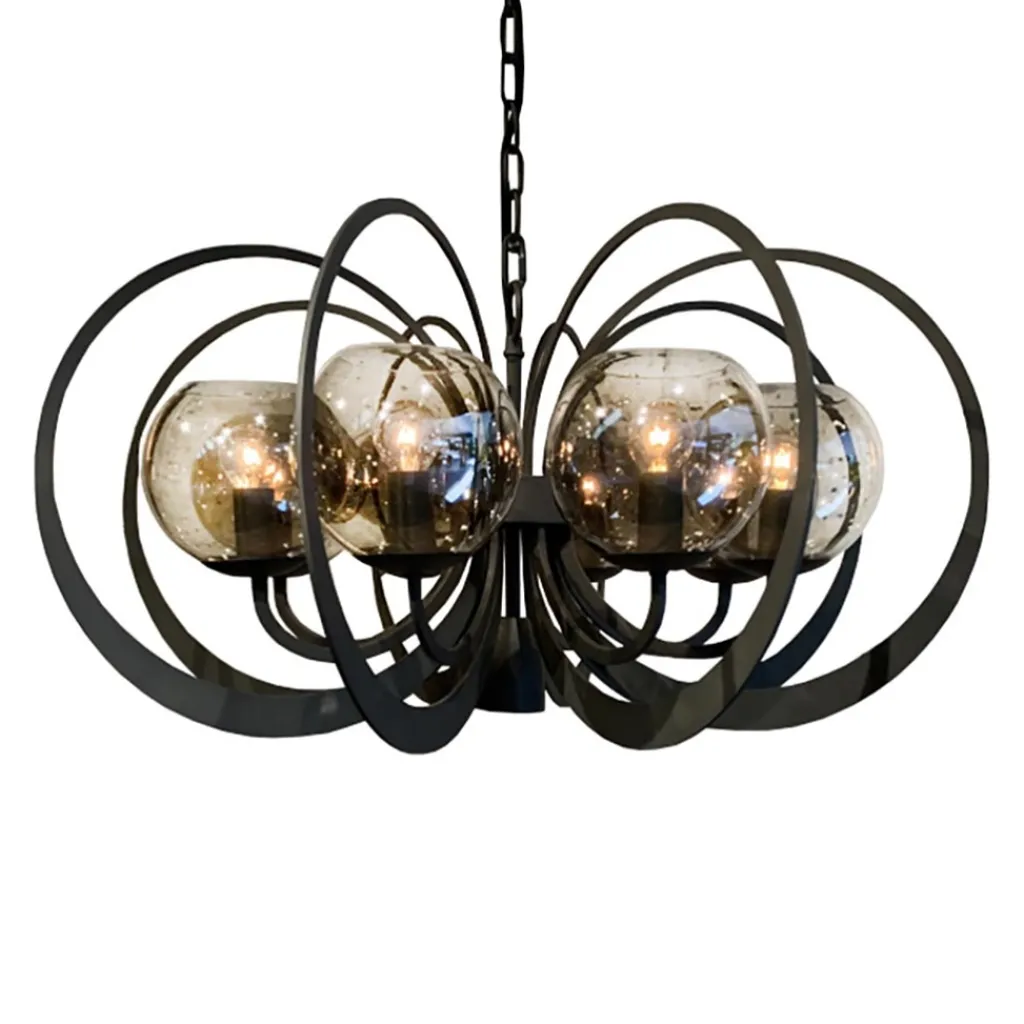 Straluma Grote ronde hanglamp metaal met smoke glas en spot> Eetkamerverlichting|Hanglampen