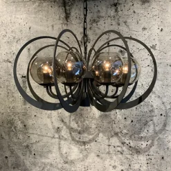 Straluma Grote ronde hanglamp metaal  met smoke glas en spot> Eetkamerverlichting|Hanglampen