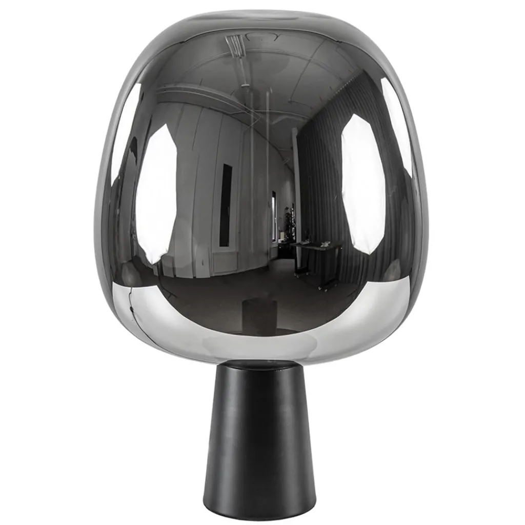 Straluma Grote tafellamp Amarah zwart met smoke glazen kap> Tafellampen|Light and Living