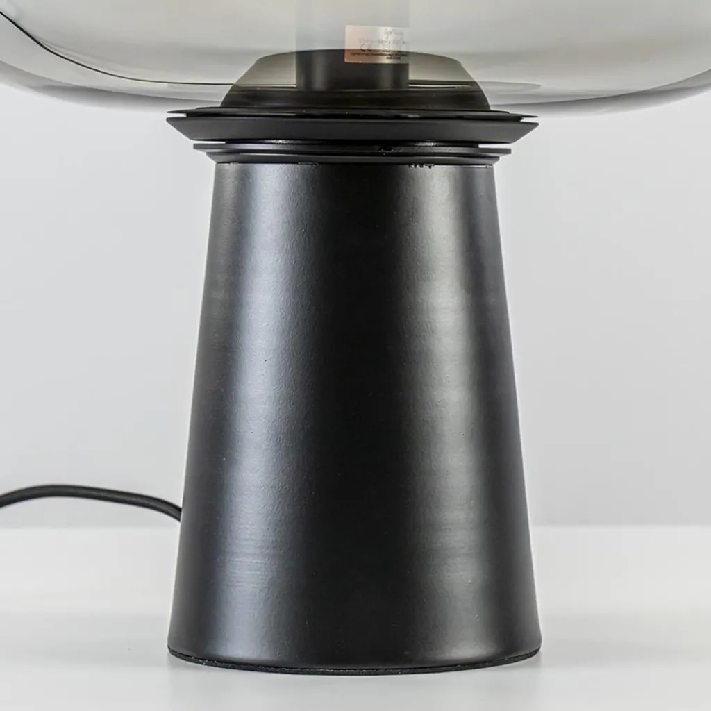 Straluma Grote tafellamp Amarah zwart met smoke glazen kap> Tafellampen|Light and Living