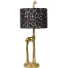 Straluma Grote tafellamp Giraf goud met bruine kap> Tafellampen|Schemerlampen