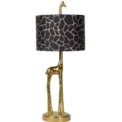 Straluma Grote tafellamp Giraf goud met bruine kap> Tafellampen|Schemerlampen
