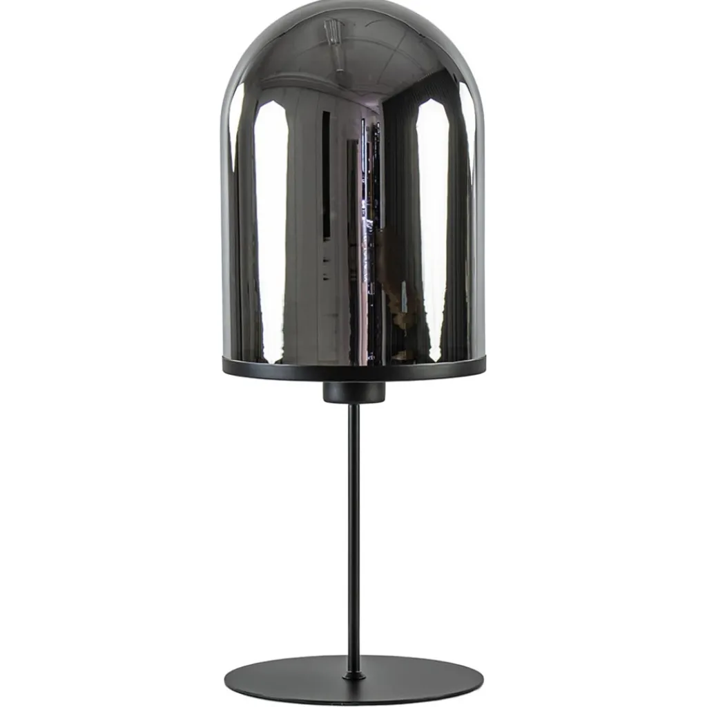 Straluma Grote tafellamp Maverick mat zwart met smoke glas> Tafellampen|Light and Living