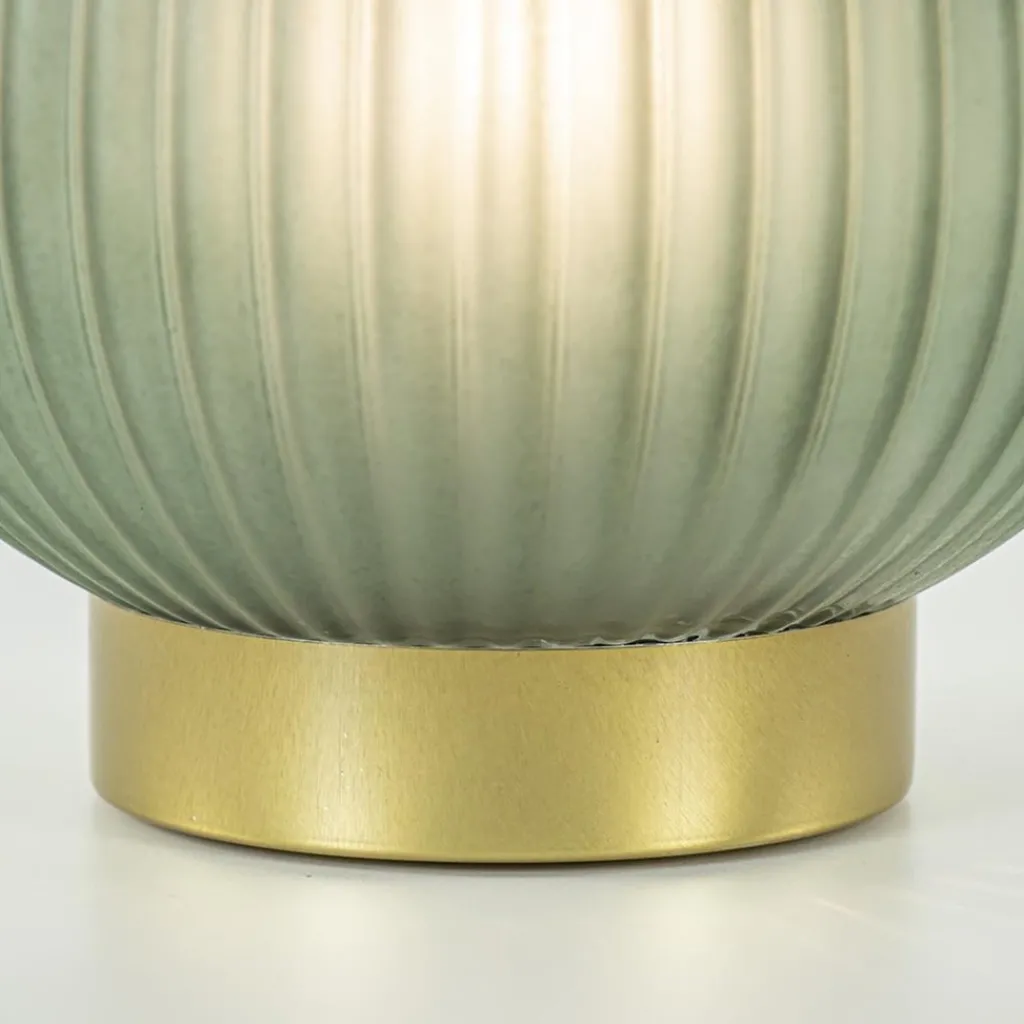 Straluma Grote tafellamp op batterij Tajera donker groen/goud> Tafellampen|Light and Living
