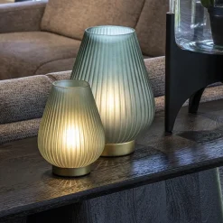 Straluma Grote tafellamp op batterij Tajera donker groen/goud><noscript><img width=