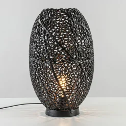 Straluma Grote tafellamp Sinula Light and Living mat zwart> Light and Living|Eetkamerverlichting