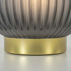 Straluma Grote tafellamp Tajera op batterij mat grijs/goud L&L><noscript><img width=