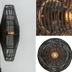 Straluma Grote wandlamp Mataka donker bruin rotan inclusief snoer><noscript><img width=