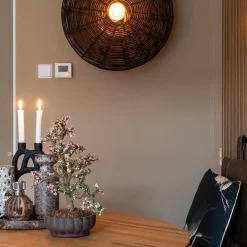 Straluma Grote wandlamp Mataka donker bruin rotan inclusief snoer><noscript><img width=