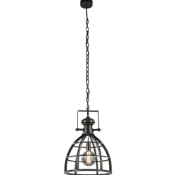 Straluma Hanglamp Amy zwartstaal industrieel> Eettafellampen|Woonkamerlampen