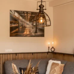 Straluma Hanglamp Amy zwartstaal industrieel><noscript><img width=