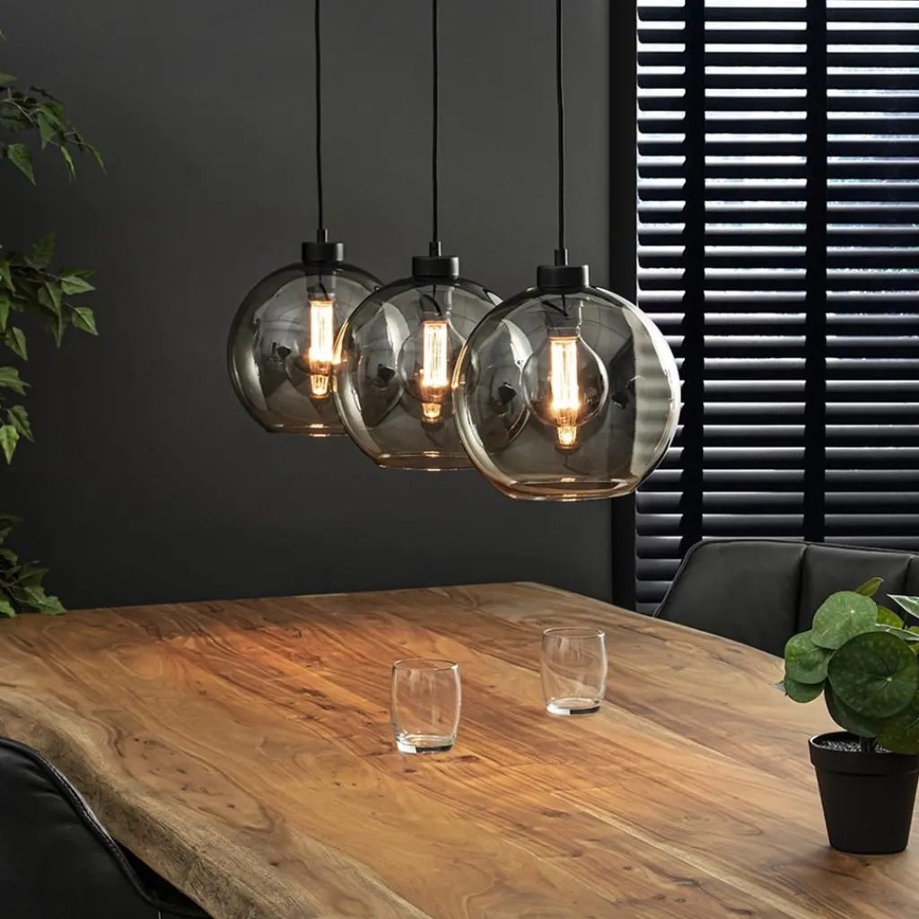 Straluma Hanglamp balk 3L smoke bolglas> Eettafellampen|Pendel Lampen