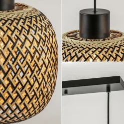 Straluma Hanglamp balk 3L zwart + bamboe><noscript><img width=