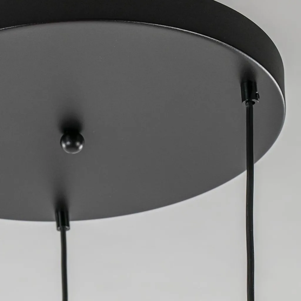 Straluma Hanglamp Bella 3L rond zwart+smoke glas> Pendel Lampen|Eetkamerverlichting