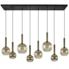Straluma Hanglamp Bella 8L zwart/brons/smoke mix> Eettafellampen|Pendel Lampen