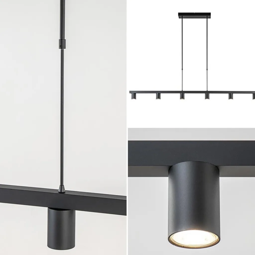 Straluma Hanglamp Bounce 6L 160cm zwart> Eettafellampen|Keukenverlichting