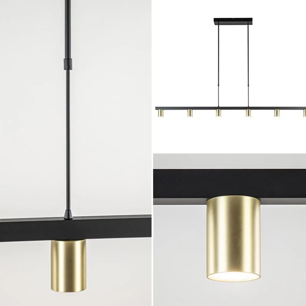 Straluma Hanglamp Bounce 6L 160cm zwart/goud> Eettafellampen|Keukenverlichting