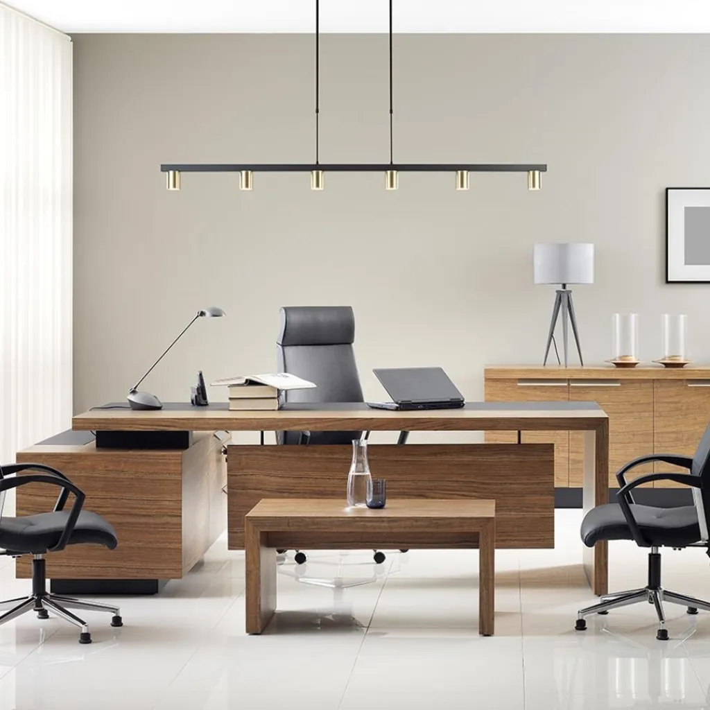 Straluma Hanglamp Bounce 6L 160cm zwart/goud> Eettafellampen|Keukenverlichting