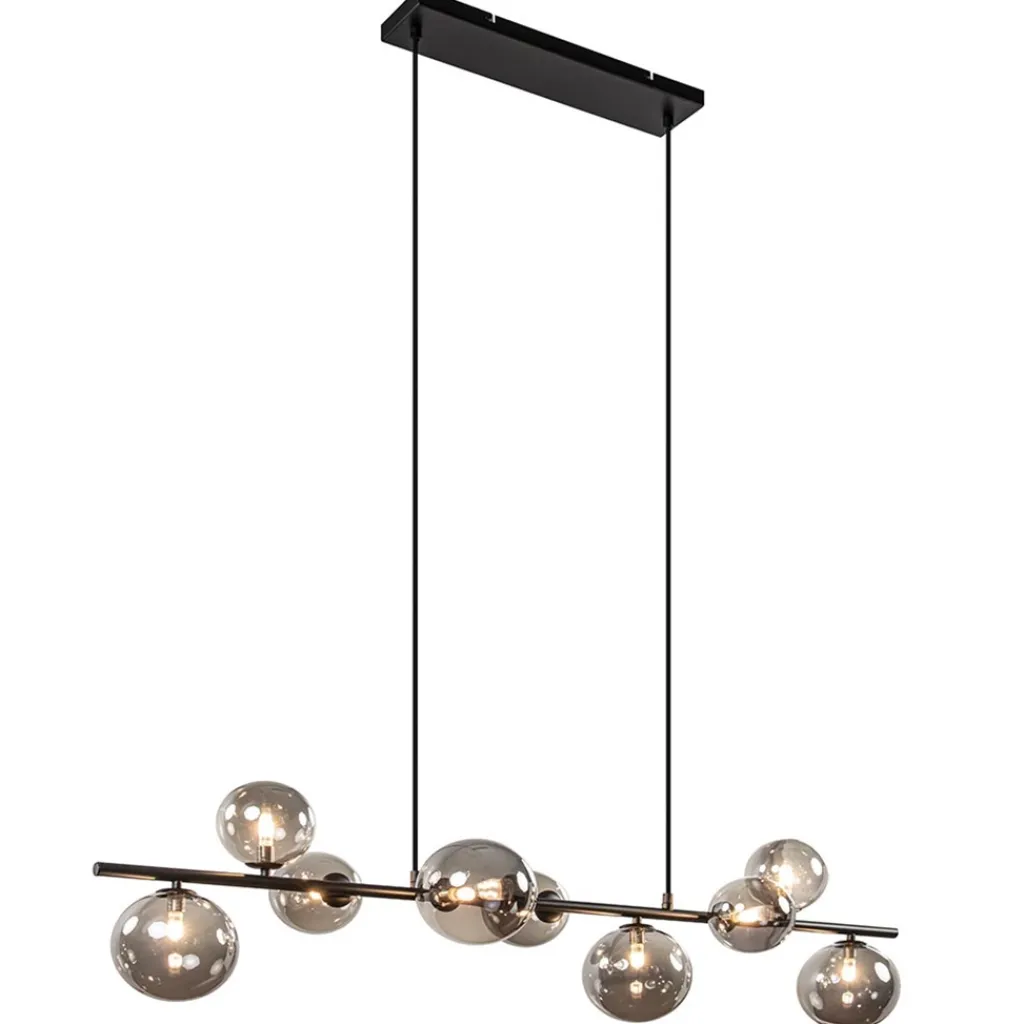 Straluma Hanglamp Calcio 9l zwart + smoke glas> Hanglampen|Eettafellampen