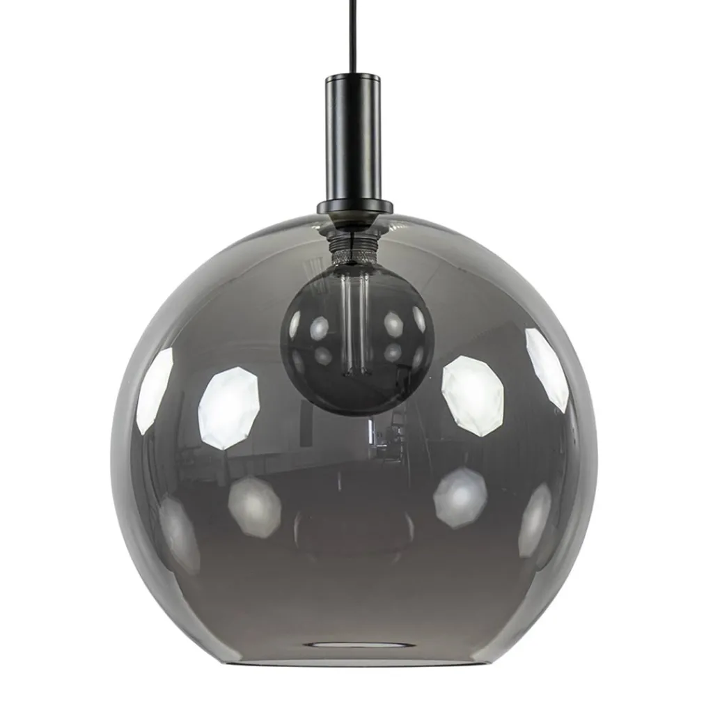 Straluma Hanglamp Chandra 1L zwart + glas 40cm> Eettafellampen|Keukenverlichting