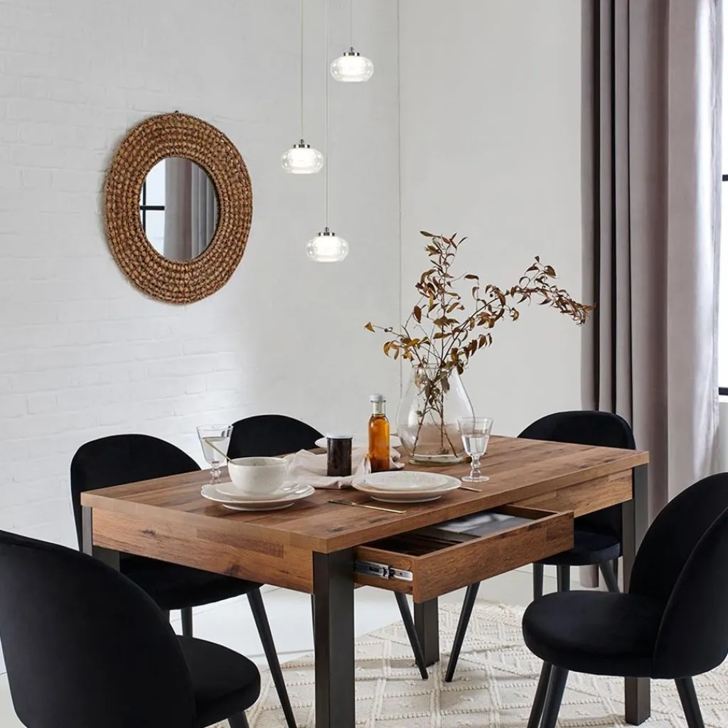 Straluma Hanglamp chroom/helder glas 3-lichts> Hanglampen|Eettafellampen