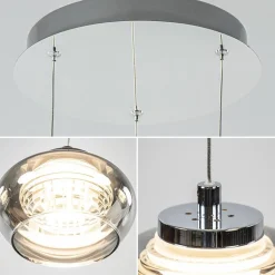 Straluma Hanglamp chroom/smoke glas 3-lichts><noscript><img width=