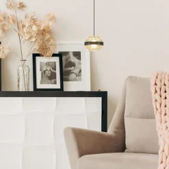 Straluma Hanglamp Dynasty 1L zwart/amber><noscript><img width=